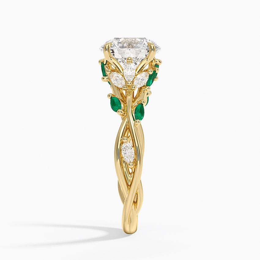 Secret Garden Lab Emerald and Diamond Ring (1/4 ct. tw.)