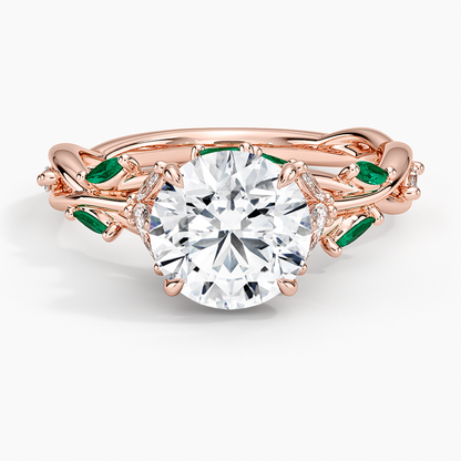 Secret Garden Lab Emerald and Diamond Ring (1/4 ct. tw.)