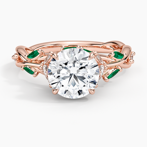 Secret Garden Lab Emerald and Diamond Ring (1/4 ct. tw.)