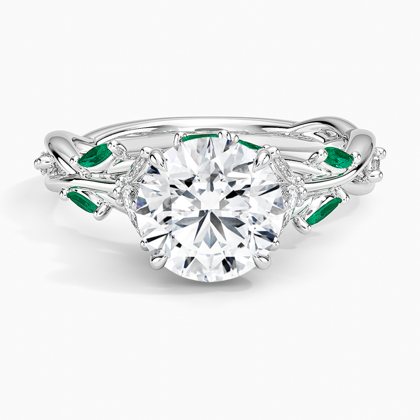 Secret Garden Lab Emerald and Diamond Ring (1/4 ct. tw.)