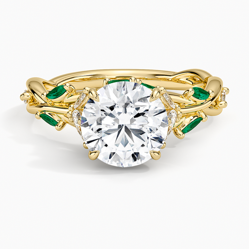 Secret Garden Lab Emerald and Diamond Ring (1/4 ct. tw.)