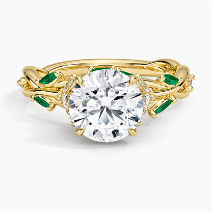 Secret Garden Lab Emerald and Diamond Ring (1/4 ct. tw.)