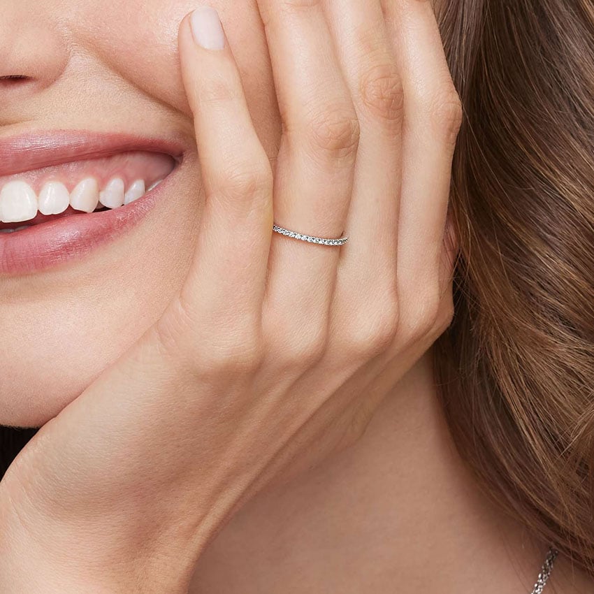 Ballad Three-Quarter Coverage Lab Diamond Ring (1/4 ct. tw.) in 14K White Gold