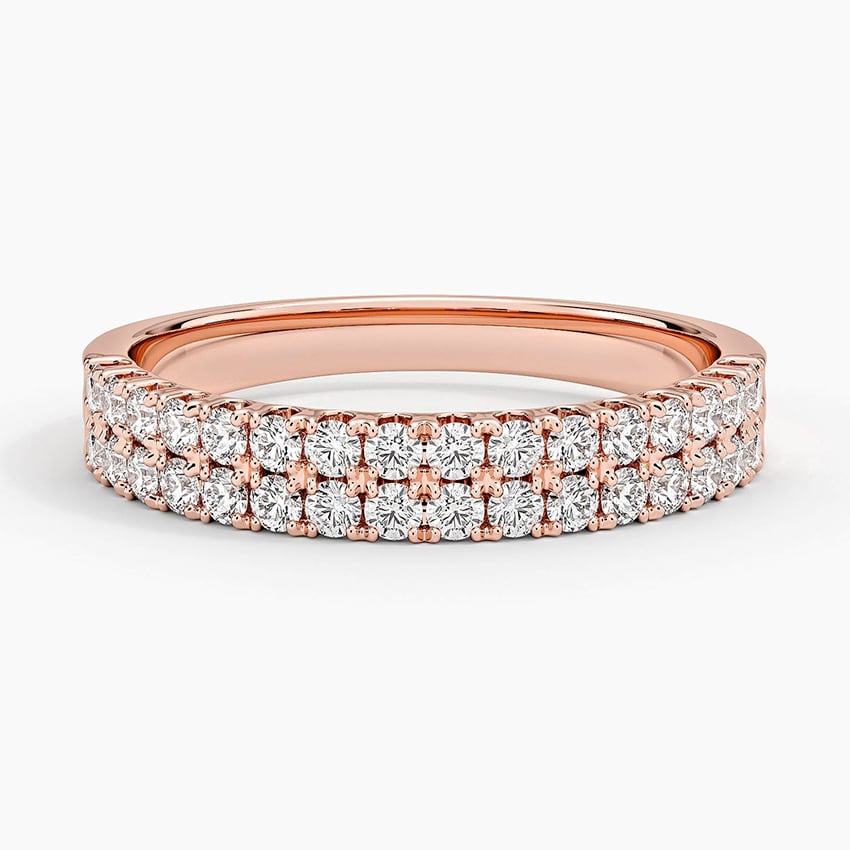 Precision-Set Double Row Lab Diamond Ring