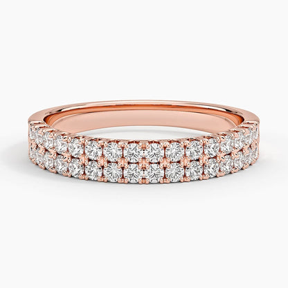 Precision-Set Double Row Lab Diamond Ring