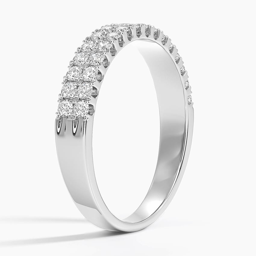 Precision-Set Double Row Lab Diamond Ring