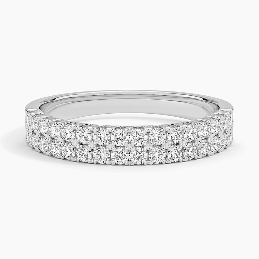 Precision-Set Double Row Lab Diamond Ring