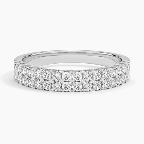 Precision-Set Double Row Lab Diamond Ring