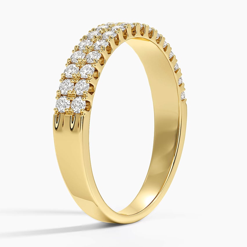Precision-Set Double Row Lab Diamond Ring