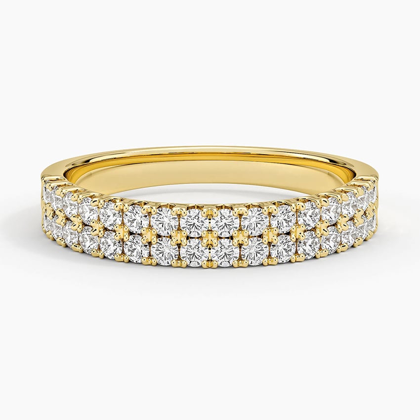 Precision-Set Double Row Lab Diamond Ring