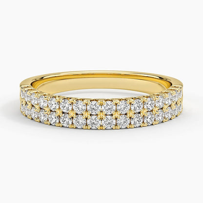 Precision-Set Double Row Lab Diamond Ring