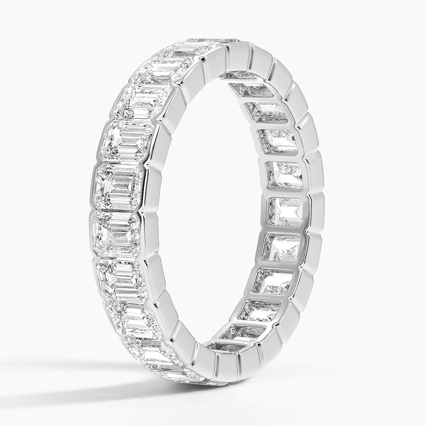Semi-Bezel Emerald Cut Eternity Lab Diamond Ring (3 ct. tw.)