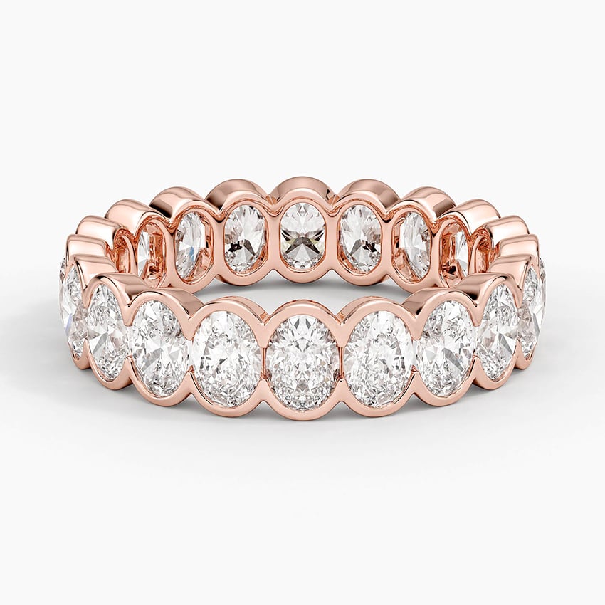Semi-Bezel Oval Eternity Lab Diamond Ring (3 ct. tw.) in 18K Yellow Gold