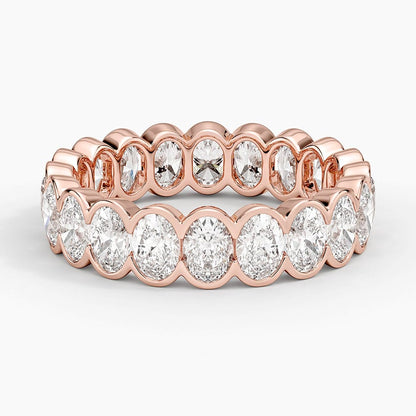 Semi-Bezel Oval Eternity Lab Diamond Ring (3 ct. tw.) in 18K Yellow Gold