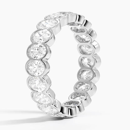 Semi-Bezel Oval Eternity Lab Diamond Ring (3 ct. tw.) in 18K Yellow Gold