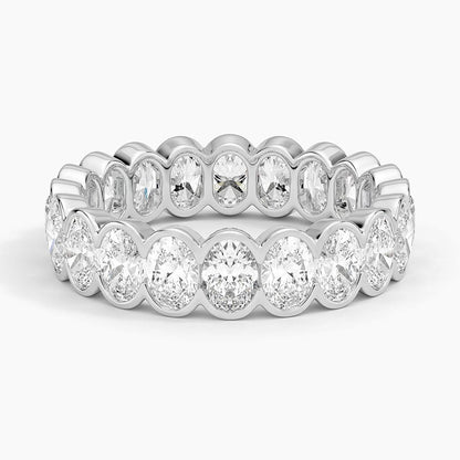Semi-Bezel Oval Eternity Lab Diamond Ring (3 ct. tw.) in 18K Yellow Gold