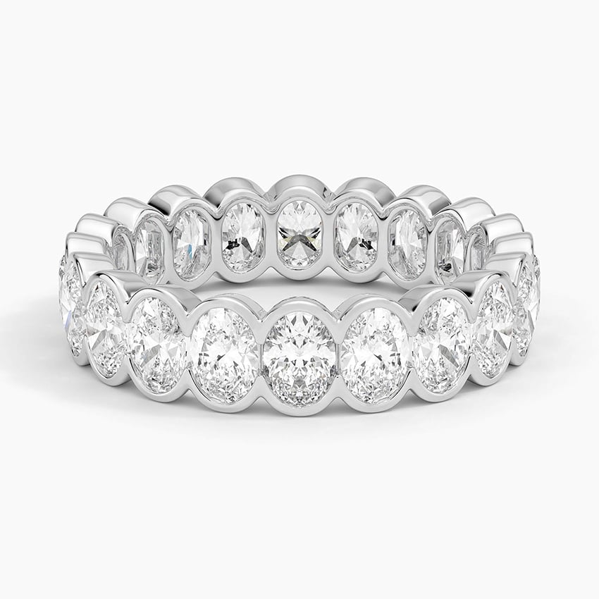 Semi-Bezel Oval Eternity Lab Diamond Ring (3 ct. tw.) in 18K Yellow Gold