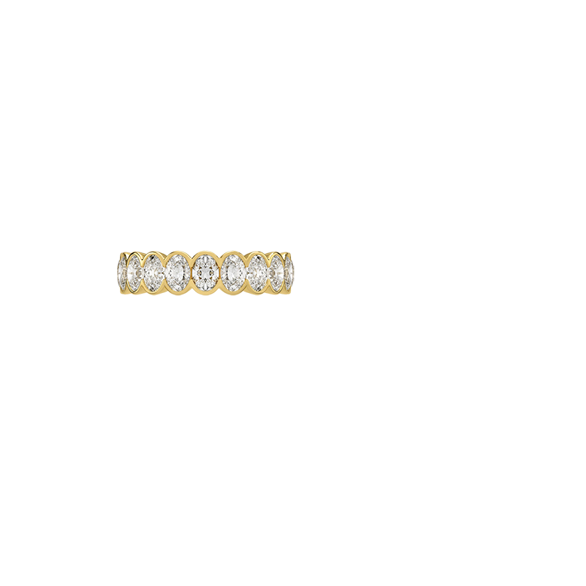 Semi-Bezel Oval Eternity Lab Diamond Ring (3 ct. tw.) in 18K Yellow Gold