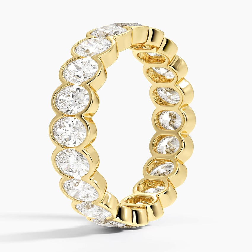 Semi-Bezel Oval Eternity Lab Diamond Ring (3 ct. tw.) in 18K Yellow Gold