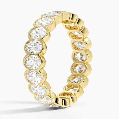 Semi-Bezel Oval Eternity Lab Diamond Ring (3 ct. tw.) in 18K Yellow Gold