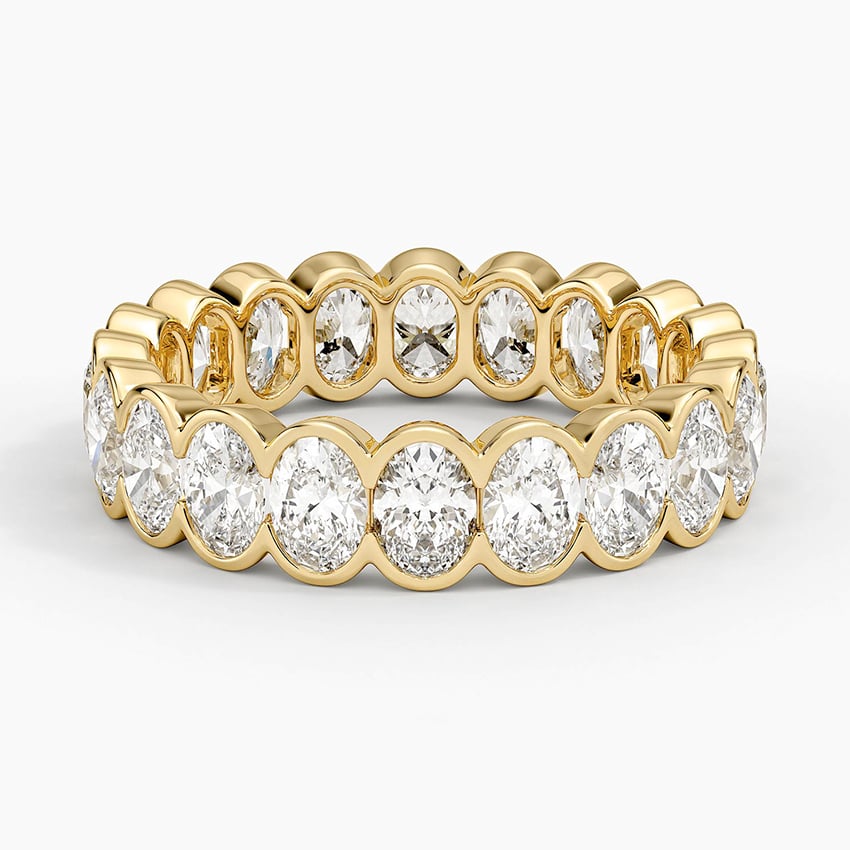 Semi-Bezel Oval Eternity Lab Diamond Ring (3 ct. tw.) in 18K Yellow Gold