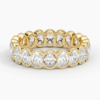 Semi-Bezel Oval Eternity Lab Diamond Ring (3 ct. tw.) in 18K Yellow Gold