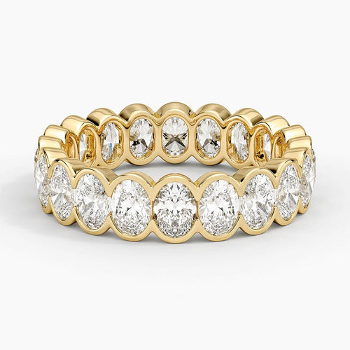 Semi-Bezel Oval Eternity Lab Diamond Ring (3 ct. tw.) in 18K Yellow Gold