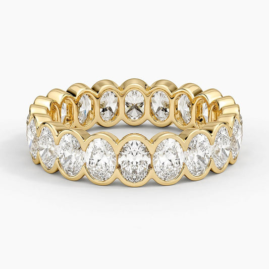Semi-Bezel Oval Eternity Lab Diamond Ring (3 ct. tw.) in 18K Yellow Gold