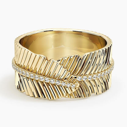 Jane Goodall Leaf Lab Diamond Ring (1/4 ct. tw.) in 14K Yellow Gold