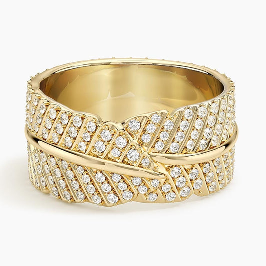 Jane Goodall Pavé Leaf Lab Diamond Ring (1 ct. tw.) in 14K Yellow Gold