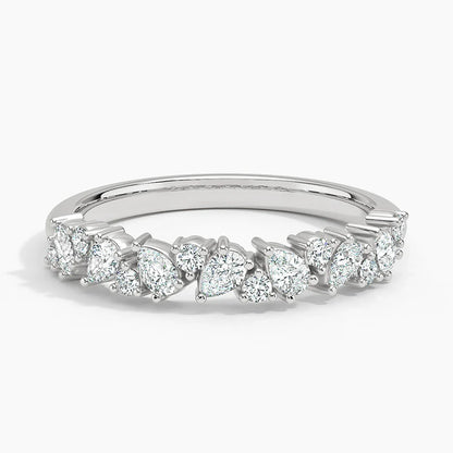 Olivetta Half Coverage Lab Diamond Ring in 18K White Gold