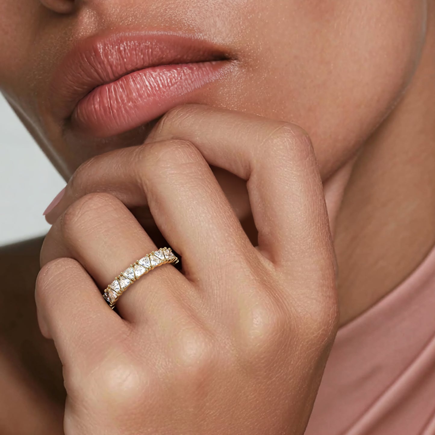 Trillion Cut Lab Diamond Ring