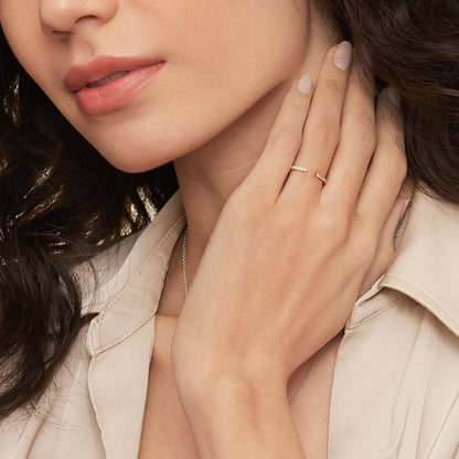 Sia Half Coverage Lab Diamond Ring (1/8 ct. tw.) in 14K Yellow Gold