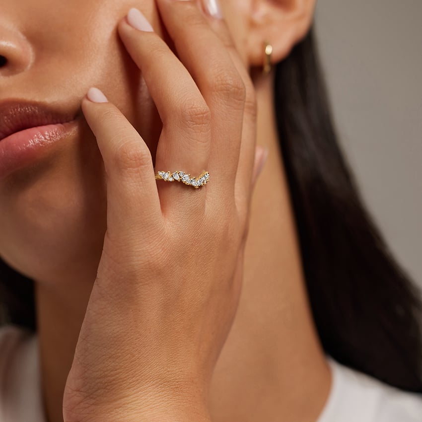 Olivetta Contoured Lab Diamond Ring (1/2 ct. tw.) in 18K Yellow Gold