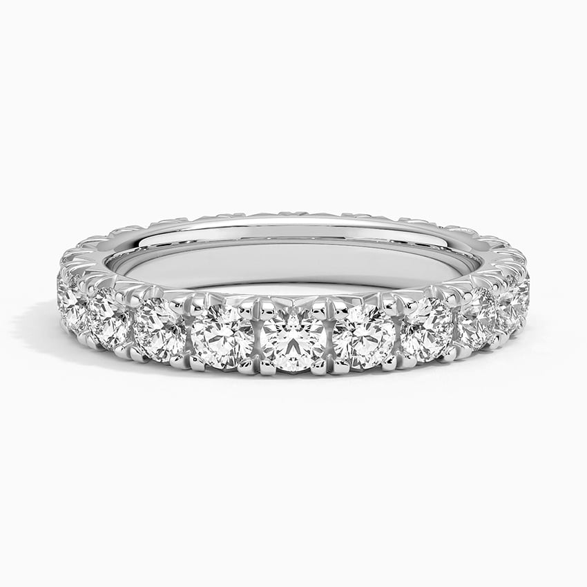 French Pavé Eternity Lab Diamond Ring (2 ct. tw.) in Platinum
