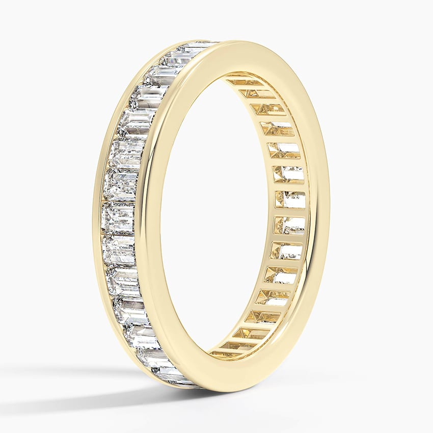 Channel Set Baguette Eternity Lab Diamond Ring (1 1/2 ct. tw.) in 18K Yellow Gold