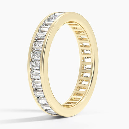 Channel Set Baguette Eternity Lab Diamond Ring (1 1/2 ct. tw.) in 18K Yellow Gold