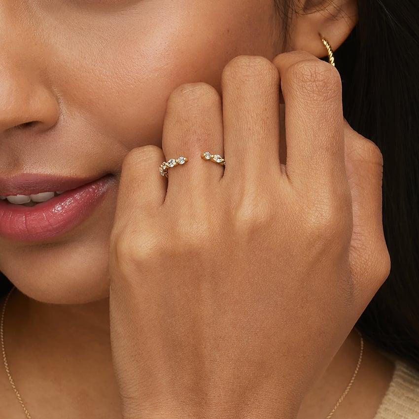 Versailles Lab Diamond Open Ring (1/2 ct. tw.) in 18K Yellow Gold