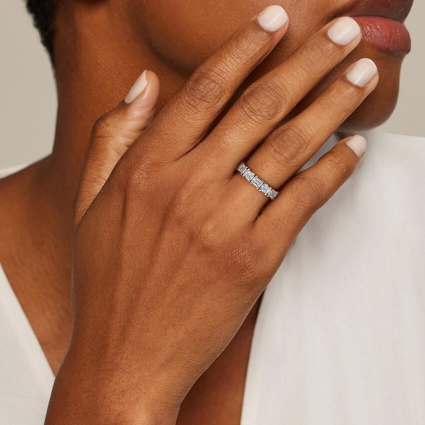 Nathalie Emerald Cut Lab Diamond Ring (2 1/2 ct. tw.) in 18K Yellow Gold