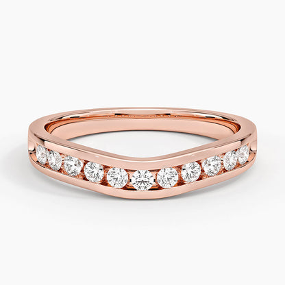 Zadie Channel Set Contour Lab Diamond Ring (1/4 ct. tw.) in 18K White Gold