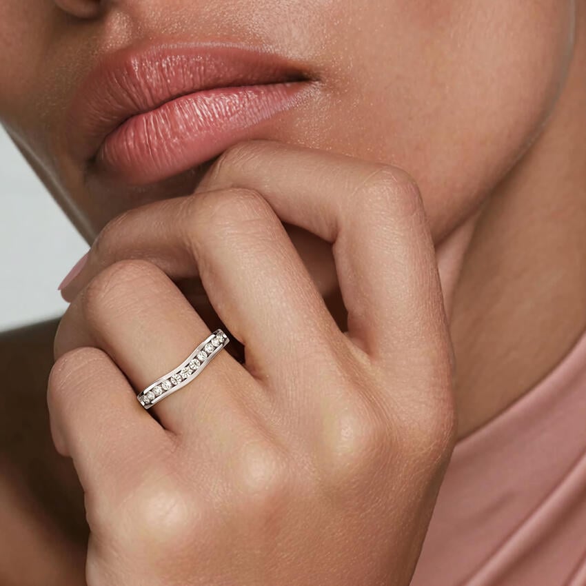 Zadie Channel Set Contour Lab Diamond Ring (1/4 ct. tw.) in 18K White Gold