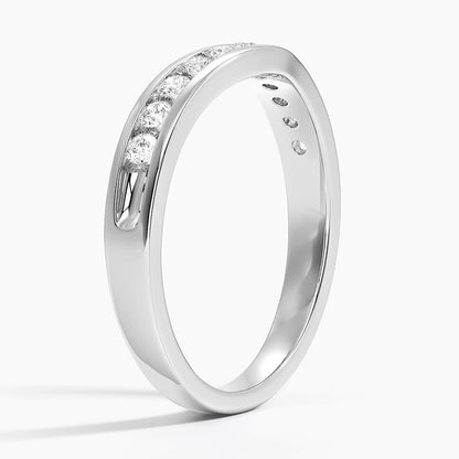 Zadie Channel Set Contour Lab Diamond Ring (1/4 ct. tw.) in 18K White Gold