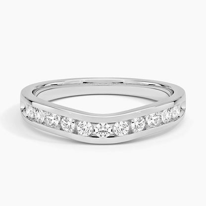 Zadie Channel Set Contour Lab Diamond Ring (1/4 ct. tw.) in 18K White Gold