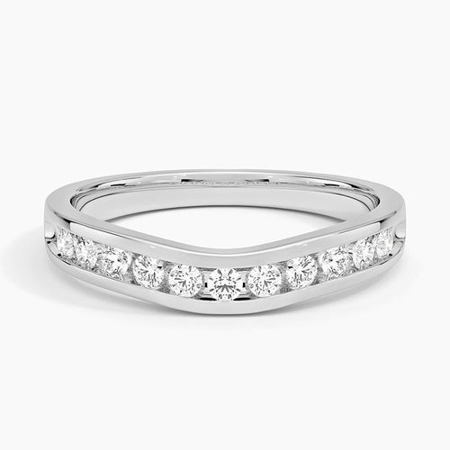Zadie Channel Set Contour Lab Diamond Ring (1/4 ct. tw.) in 18K White Gold