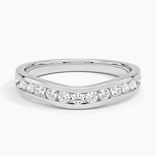 Zadie Channel Set Contour Lab Diamond Ring (1/4 ct. tw.) in 18K White Gold