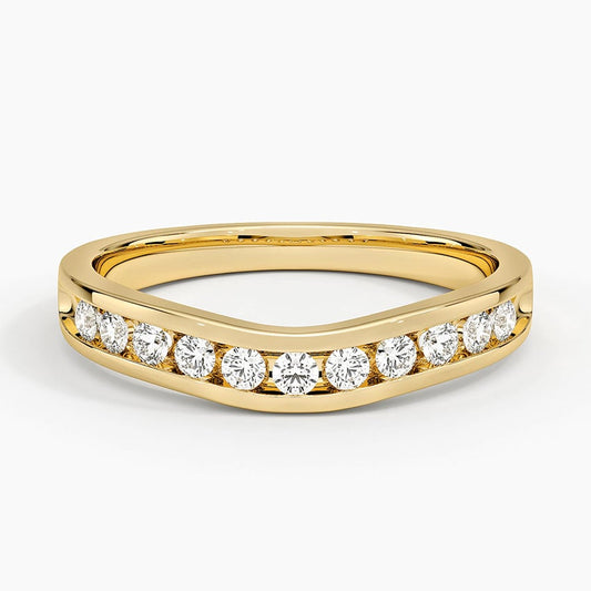 Zadie Channel Set Contour Lab Diamond Ring (1/4 ct. tw.) in 18K Yellow Gold