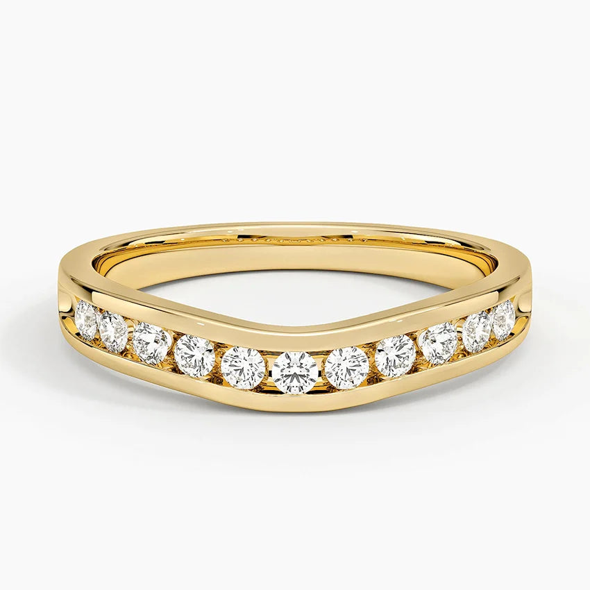 Zadie Channel Set Contour Lab Diamond Ring (1/4 ct. tw.) in 18K White Gold