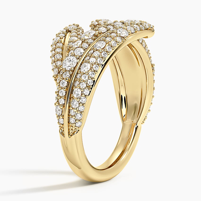 Jane Goodall Pavé Olive Branch Lab Diamond Ring (7/8 ct. tw.) in 14K Yellow Gold