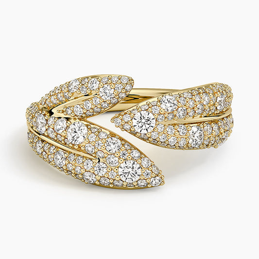 Jane Goodall Pavé Olive Branch Lab Diamond Ring (7/8 ct. tw.) in 14K Yellow Gold