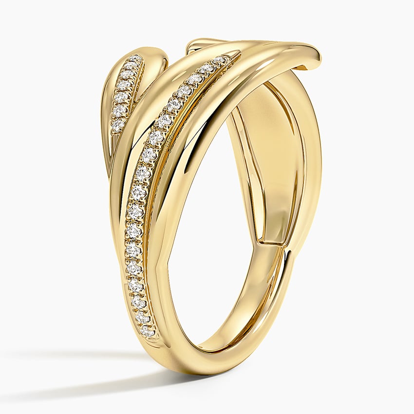 Jane Goodall Olive Branch Lab Diamond Ring (1/8 ct. tw.) in 14K Yellow Gold